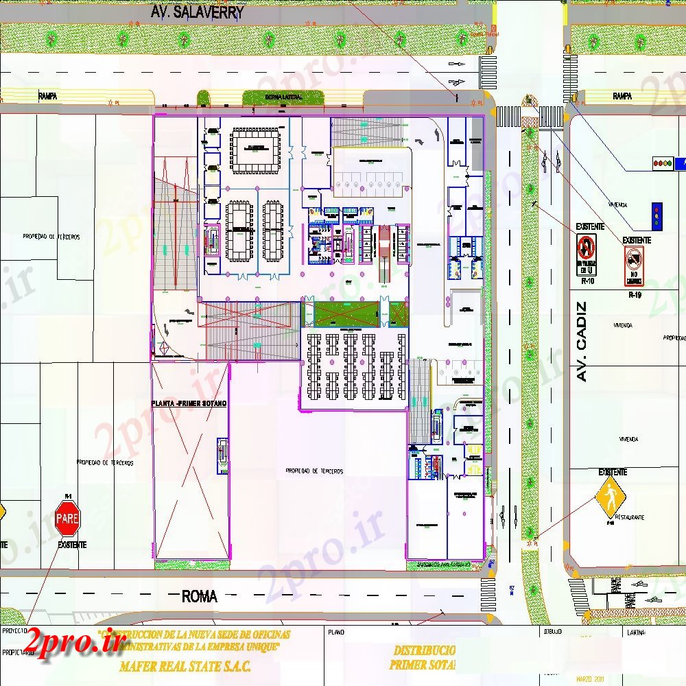 دانلود نقشه ساختمان اداری - تجاری - صنعتی طرحی برنامه سوم جزئیات از دفاتر از منحصر به فرد 32 در 36 متر (کد80825)