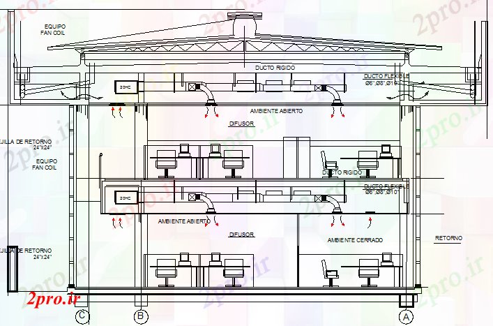 دانلود نقشه ساختمان اداری - تجاری - صنعتی تهویه مطبوع طرحی نصب و راه اندازی دفتر مرکزی ساخت (کد80832)