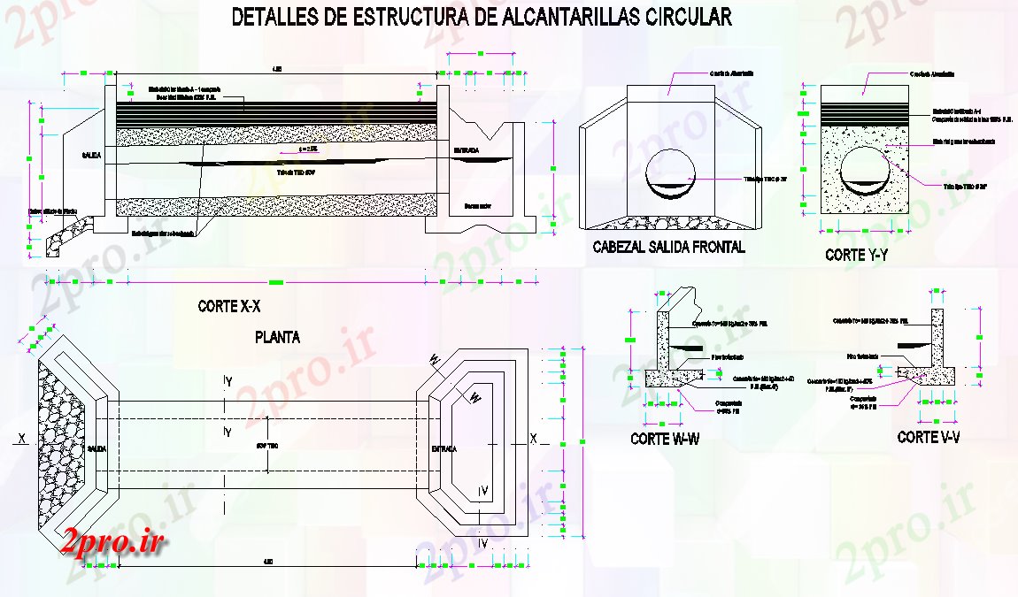 دانلود نقشه جزئیات ساخت و ساز ساختار alcanatarilla نوع  طرحی دایره ای (کد80901)