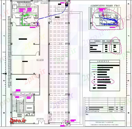 دانلود نقشه ساختمان اداری - تجاری - صنعتی جزئیات نصب و راه اندازی لوله کشی از کف یازدهم ساختمان اداری 17 در 36 متر (کد80916)