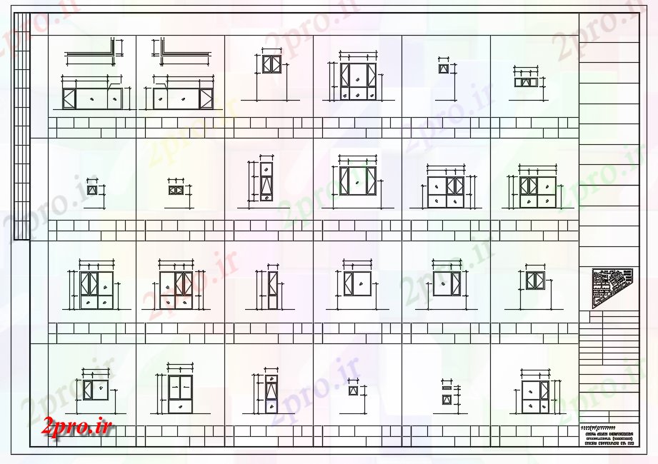 دانلود نقشه درب و پنجره نظر طراحی پنجره برای خانه با مبلمان  (کد80932)