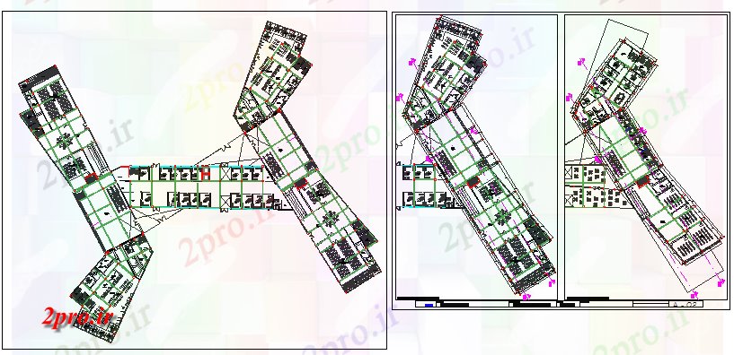 دانلود نقشه ساختمان اداری - تجاری - صنعتی دو طبقه طرحی جزئیات طرحی از دفتر دان ده ساخت 117 در 130 متر (کد81058)