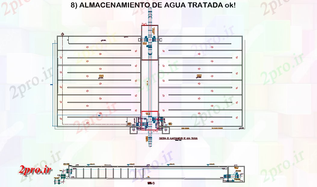 دانلود نقشه جزئیات لوله کشی ذخیره سازی  درمان ac آب (کد81062)
