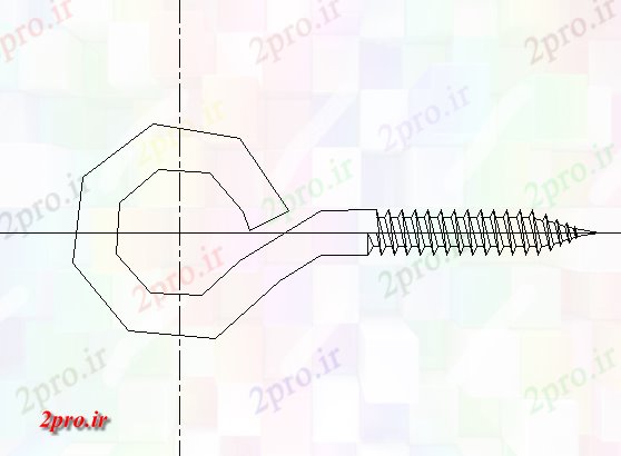 دانلود نقشه بلوک سخت افزار پین کوچک پیچ با ضخامت 2mm  طراحی (کد81084)