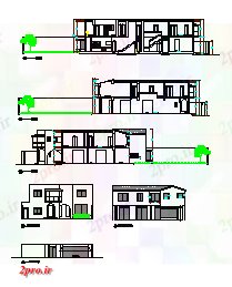 دانلود نقشه مسکونی ، ویلایی ، آپارتمان بخش و نما طراحی خانواده تنها طراحی خانه های ویلایی 14 در 24 متر (کد81158)