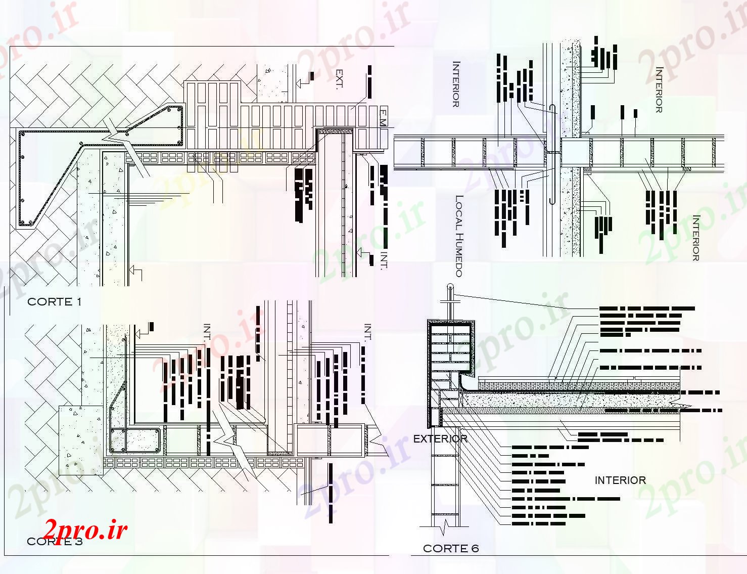 دانلود نقشه جزئیات ساخت و ساز اتصال اسلب دیوار پایه  چیدمان (کد81164)