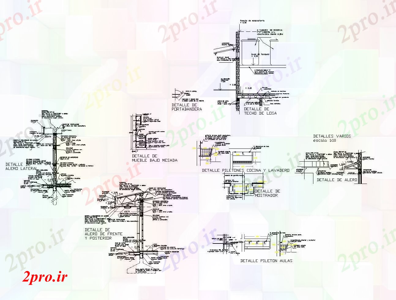 دانلود نقشه جزئیات ساخت و ساز جزئیات سقف تماس مخازن جزئیات آشپزخانه (کد81165)