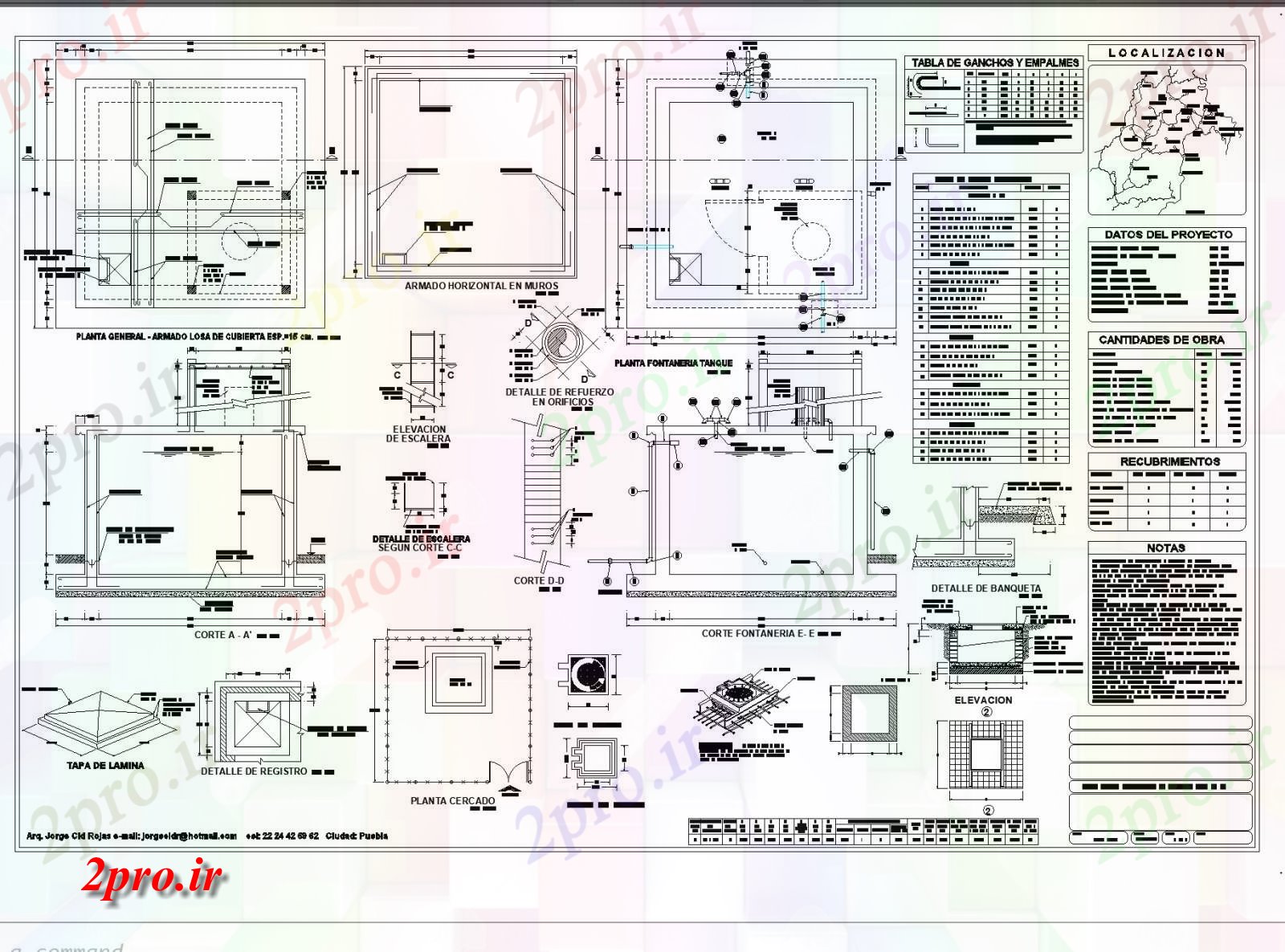 دانلود نقشه جزئیات لوله کشی پروژه بخش مخزن بتن کارخانه 20m3 جزئیات  طرح (کد81168)