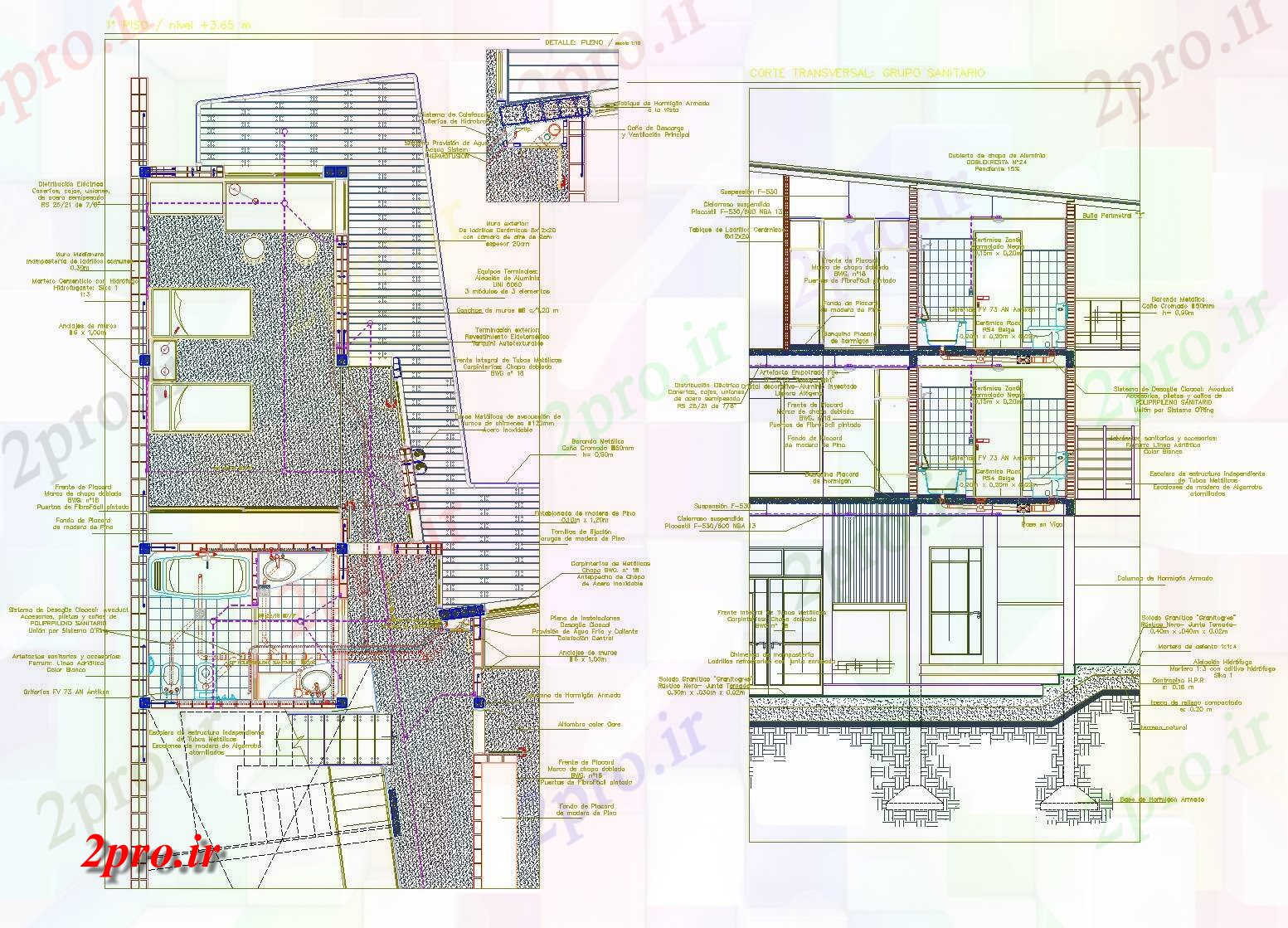 دانلود نقشه جزئیات ساخت و ساز جزئیات انسدادی و تاسیسات در مسکن (کد81169)