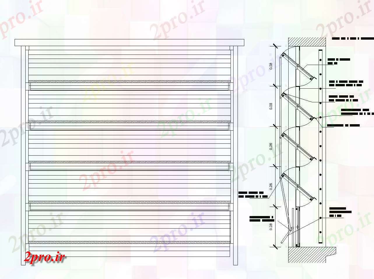 دانلود نقشه جزئیات ساخت و ساز  طرحی شربت خانه ماشین فلزی (کد81171)