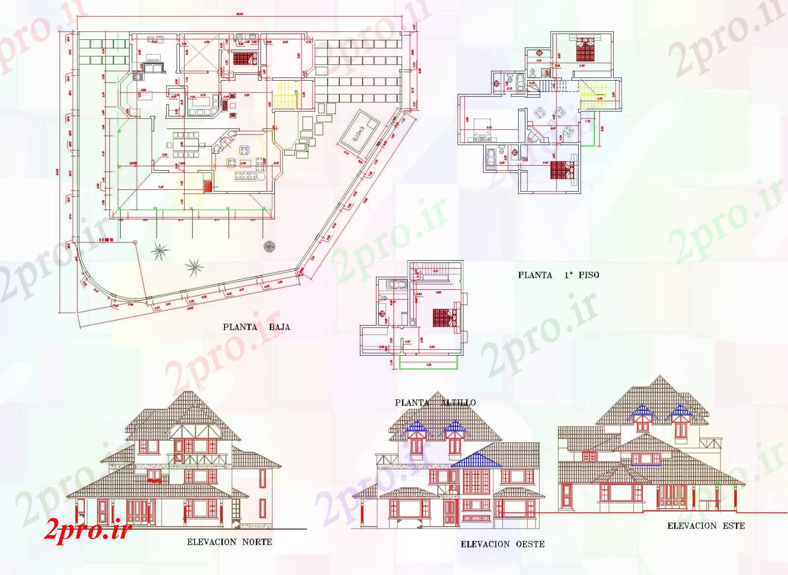 دانلود نقشه مسکونی ، ویلایی ، آپارتمان طرحی خانه خانواده و نما acd 13 در 15 متر (کد81192)
