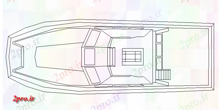 دانلود نقشه بلوک وسایل نقلیه مدرن  قایق  بالا بلوک طراحی (کد81199)