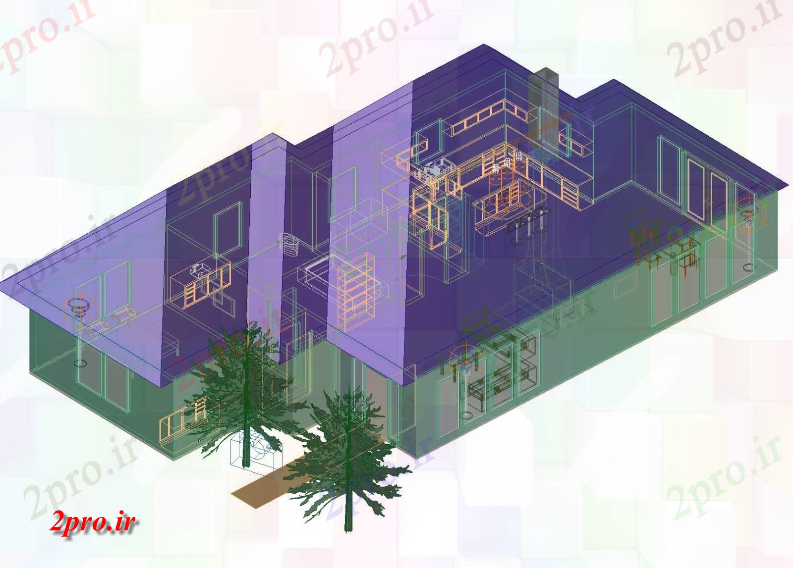 دانلود نقشه خانه های سه بعدی خانه 3  (کد81207)