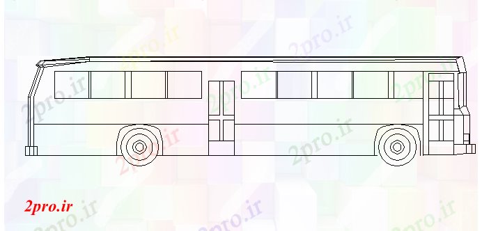 دانلود نقشه بلوک وسایل نقلیه سمت اتوبوس مشترک نما    (کد81214)