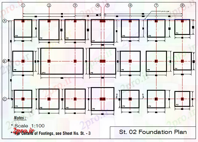 دانلود نقشه جزئیات پایه طرحی بنیاد مبنایی از 12 دان ساخت (کد81229)