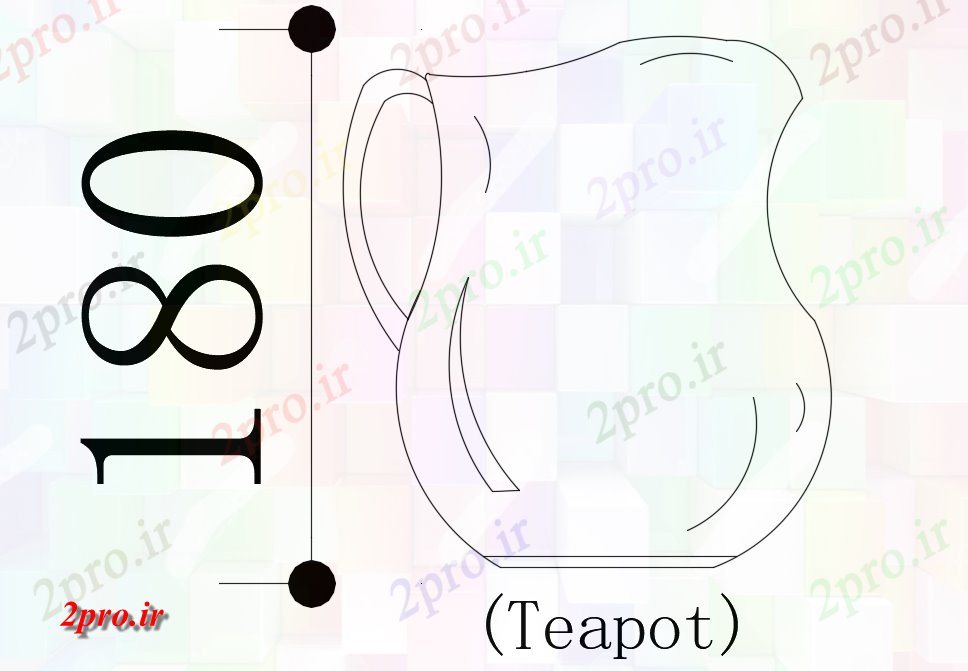 دانلود نقشه جزئیات داخلی طراحی گلدان چای با مشخصات داخلی (کد81311)