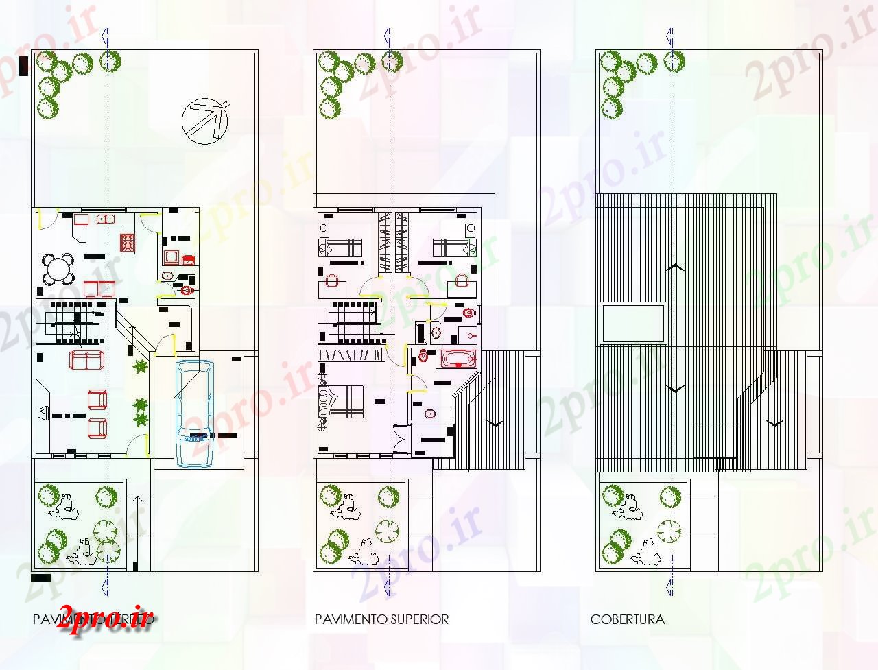 دانلود نقشه مسکونی ، ویلایی ، آپارتمان پروژه مسکن برای یک خانواده 9 در 12 متر (کد81336)