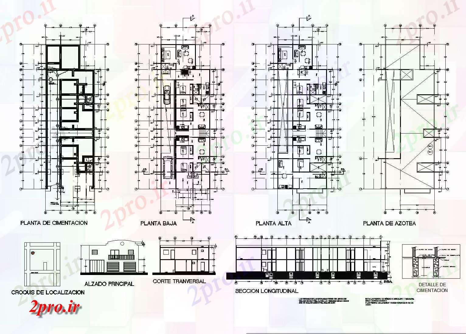 دانلود نقشه مسکونی  ، ویلایی ، آپارتمان  طرح، نما و بخش آپارتمان    (کد81338)