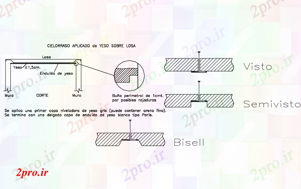 دانلود نقشه جزئیات ساخت و ساز پوشش شناور با جزئیات ساخت و ساز (کد81400)