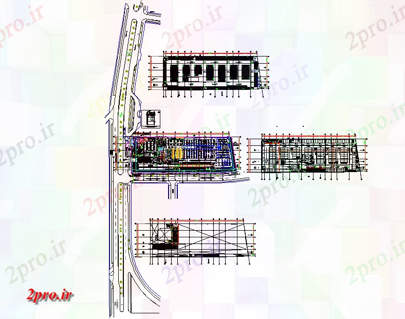 دانلود نقشه ساختمان اداری - تجاری - صنعتی سوپر مارکت مدرن 130 در 50 متر (کد81423)
