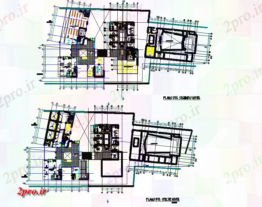 دانلود نقشه ساختمان دولتی ، سازمانی طرحی کتابخانه 45 در 67 متر (کد81459)
