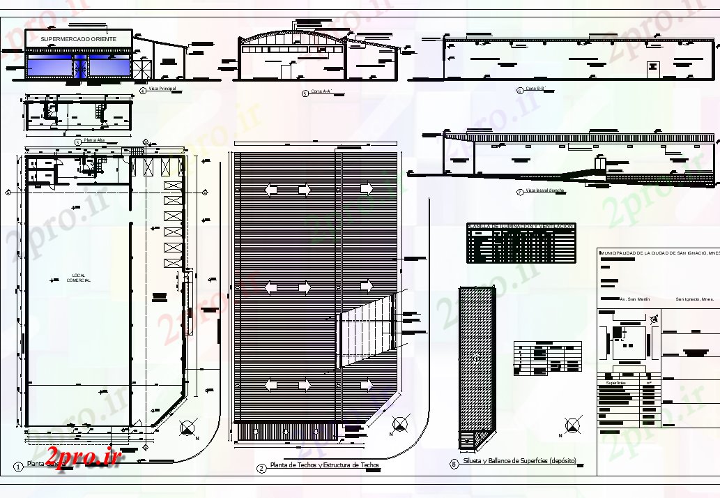 دانلود نقشه ساختمان اداری - تجاری - صنعتی طرحی بازار فوق العاده 22 در 38 متر (کد81466)