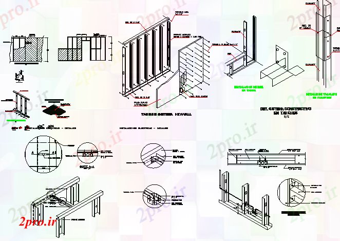 دانلود نقشه جزئیات ساخت و ساز جزئیات سازنده ساختمان اداری (کد81504)