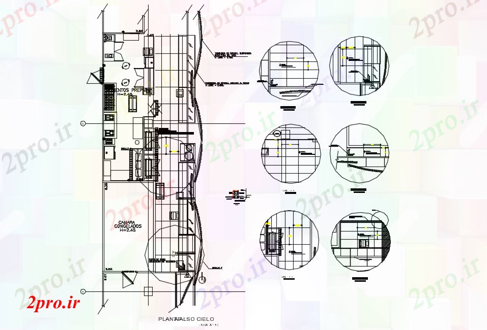 دانلود نقشه طراحی سقف کاذب جزئیات سقف کاذب  (کد81524)