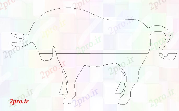 دانلود نقشه بلوک حیوانات خلاق گاو سر بلوک    (کد81525)