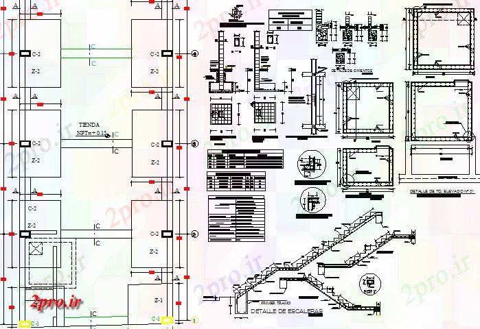 دانلود نقشه جزئیات ساخت و ساز راه پله و ساخت و ساز جزئیات ساختمان اداری (کد81554)