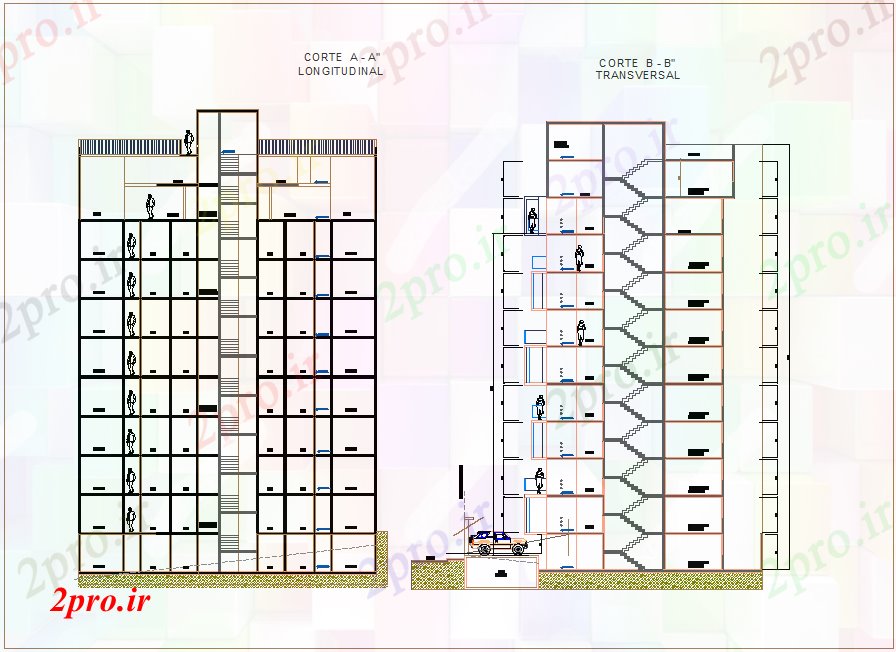 دانلود نقشه مسکونی ، ویلایی ، آپارتمان متفاوت بخش محور خانه 12 در 20 متر (کد81585)
