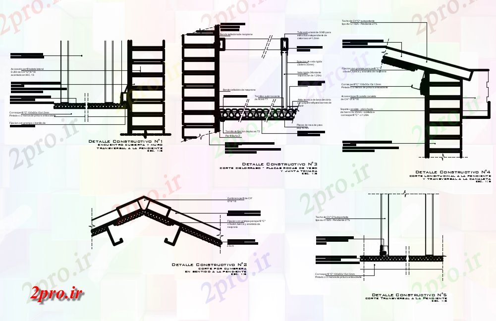 دانلود نقشه جزئیات ساخت و ساز سقف و جزئیات سقف    (کد81586)