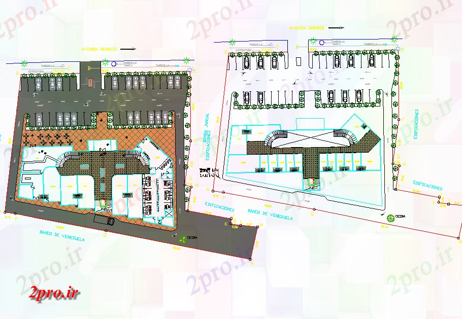 دانلود نقشه هایپر مارکت - مرکز خرید - فروشگاه برنامه ریزی مرکز خرید 24 در 57 متر (کد81609)