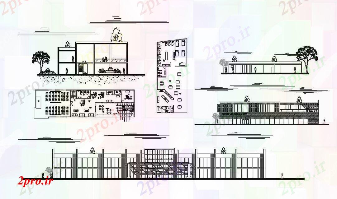 دانلود نقشه ساختمان اداری - تجاری - صنعتی شرکت طرحی ساختمان 10 در 35 متر (کد81627)