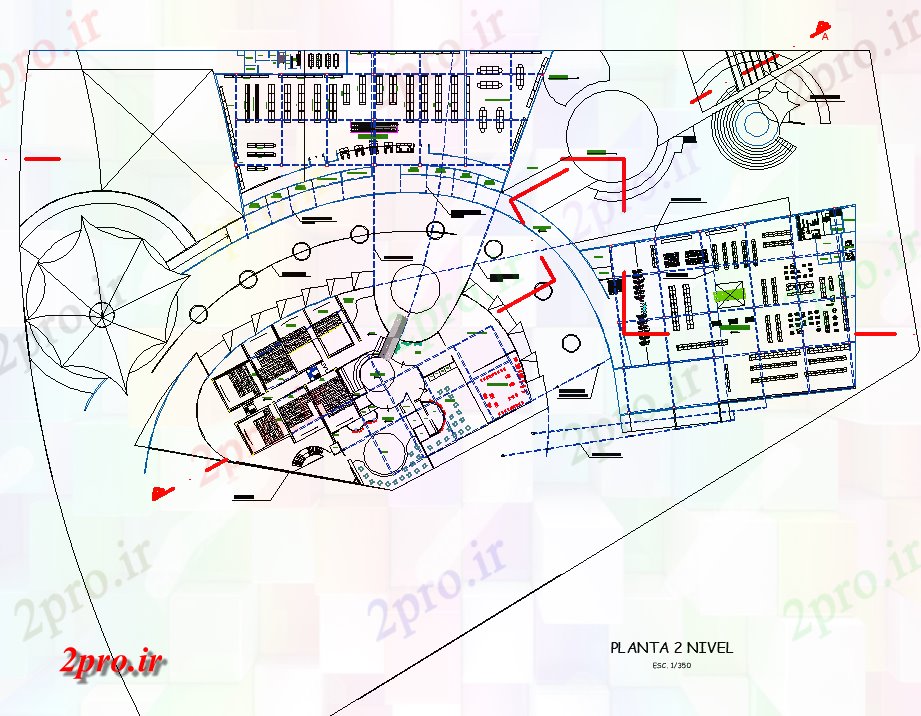دانلود نقشه هایپر مارکت - مرکز خرید - فروشگاه مرکز خرید طرحی اتوکد نقشه 146 در 216 متر (کد81646)