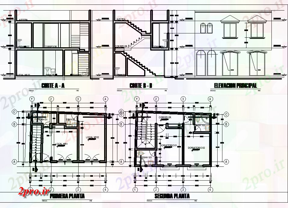 دانلود نقشه ساختمان اداری - تجاری - صنعتی طرحی تجاری 5 در 7 متر (کد81678)