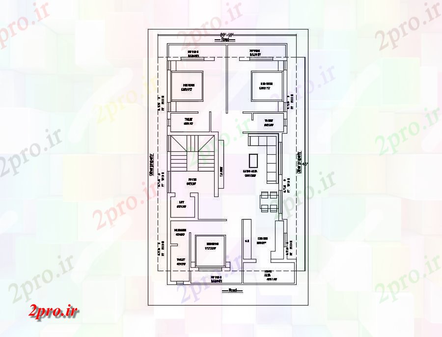 دانلود نقشه مسکونی ، ویلایی ، آپارتمان مسکونی طراحی 33 در 62 متر (کد81714)