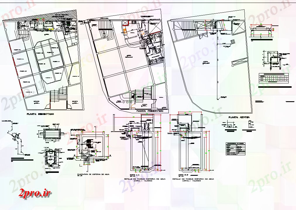 دانلود نقشه جزئیات لوله کشی  نصب و راه اندازی هیدرولیک ساختمان تجاری (کد81758)