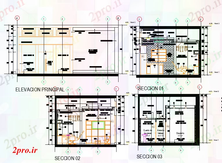 دانلود نقشه مسکونی  ، ویلایی ، آپارتمان  نما و بخش محور  متفاوت برای آپارتمان   خود پذیرایی ساخت (کد81759)