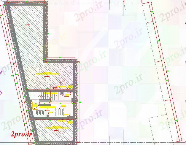دانلود نقشه ساختمان اداری - تجاری - صنعتی طرحی کلی دفتر شرکت با راه پله 22 در 23 متر (کد81771)