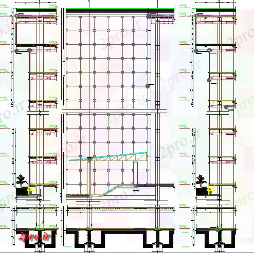 دانلود نقشه ساختمان اداری - تجاری - صنعتی چند طبقه ساختمان اداری معماری پروژه 60 در 77 متر (کد81772)