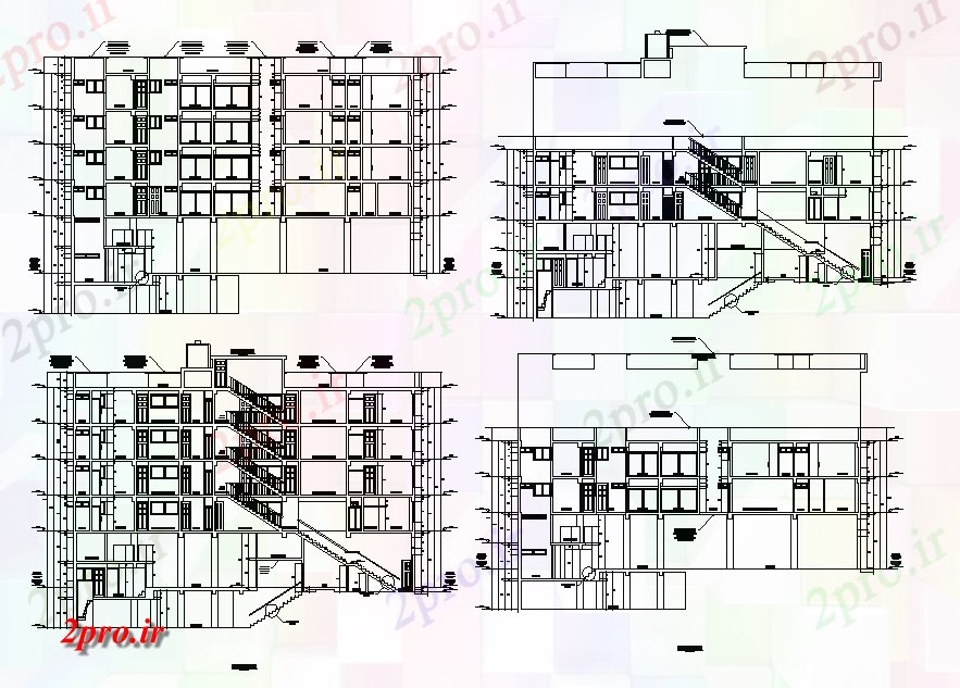 دانلود نقشه مسکونی  ، ویلایی ، آپارتمان  بخش با  محور مختلف برای ساخت و ساز مسکن از آپارتمان   (کد81779)
