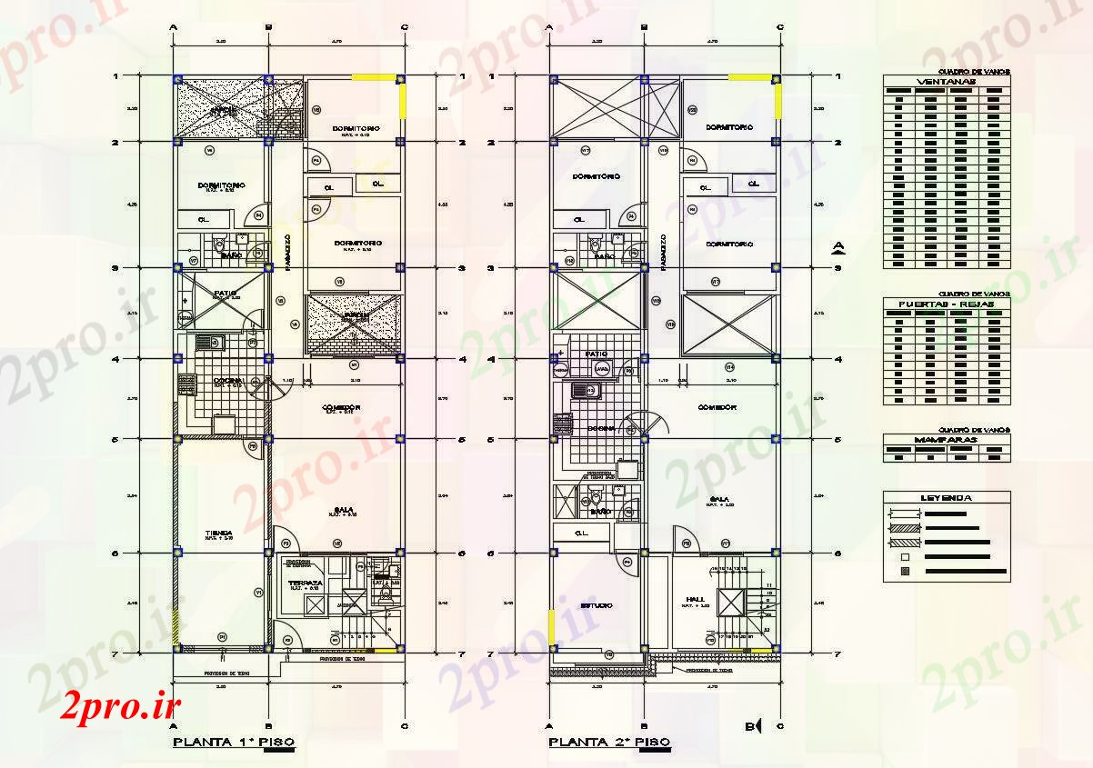 دانلود نقشه مسکونی ، ویلایی ، آپارتمان معماری طرحی طبقه خانه های تک خانواده با درب و پنجره برنامه 8 در 20 متر (کد81791)