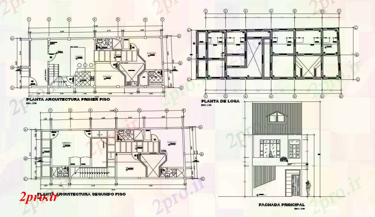دانلود نقشه مسکونی ، ویلایی ، آپارتمان معماری طرحی طبقه خانه با منظره لازم 5 در 15 متر (کد81799)