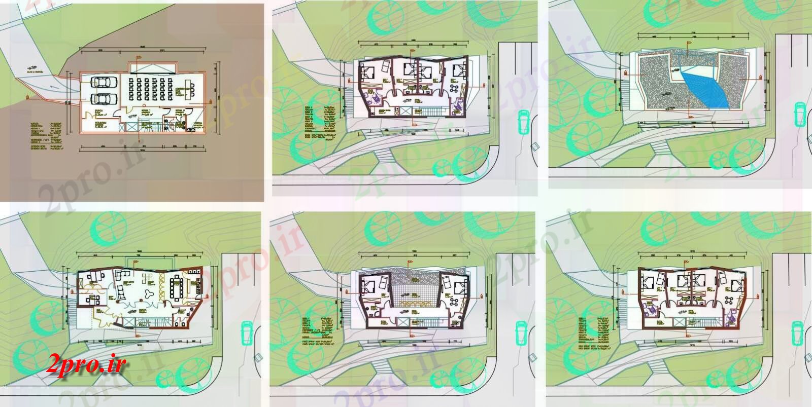 دانلود نقشه مسکونی ، ویلایی ، آپارتمان طرحی طبقه خانه با منظره منطقه باغ با معماری 9 در 15 متر (کد81805)