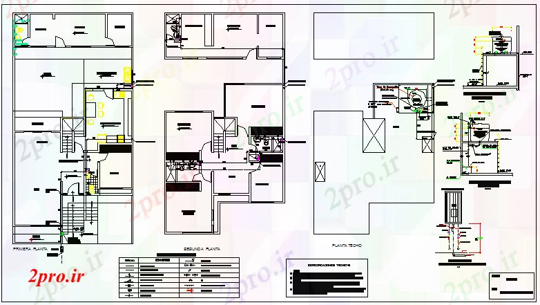 دانلود نقشه مسکونی ، ویلایی ، آپارتمان جزئیات نصب و راه اندازی برق از تمام طبقات خانه 10 در 19 متر (کد81819)