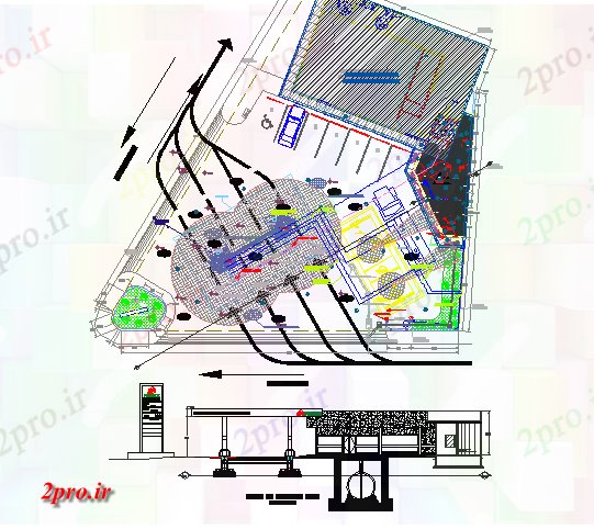 دانلود نقشه کارخانه صنعتی  ، کارگاه محوطه سازی و سایت پلان جزئیات از ایستگاه های گاز (کد81830)