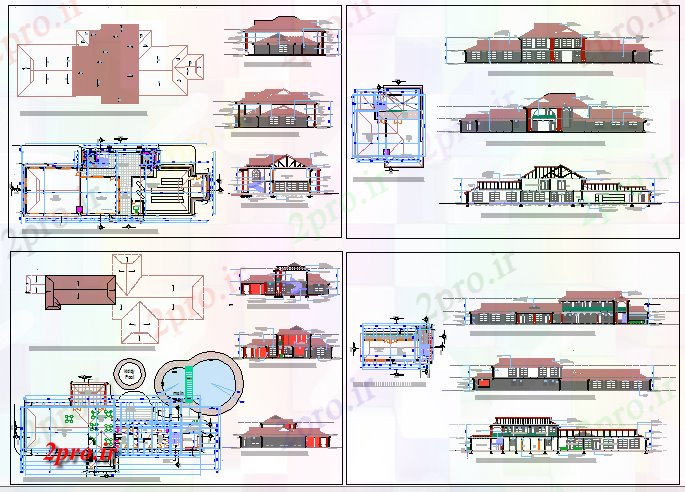 دانلود نقشه باشگاه Navyug خانه های باشگاه و آبگرم پروژه معماری 15 در 44 متر (کد81863)