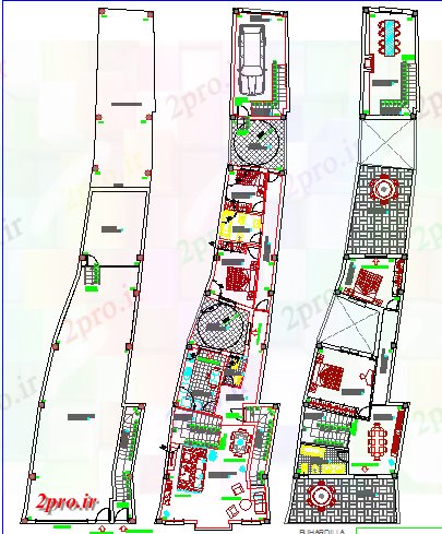 دانلود نقشه مسکونی ، ویلایی ، آپارتمان زمین و طرحی طبقه اول با تراس از یک خانواده خانه 7 در 34 متر (کد81865)