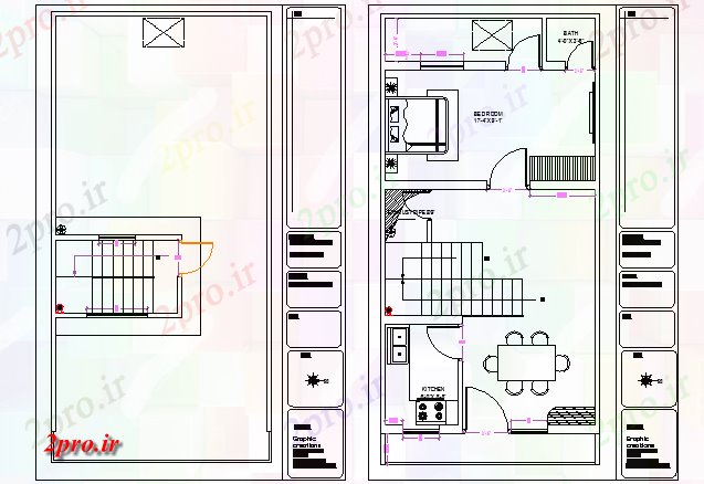 دانلود نقشه خانه های کوچک ، نگهبانی ، سازمانی - بالای صفحه جزئیات طرحی معماری 21 در 45 متر (کد81907)